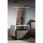 レッドオーク製シンプルデザイン ナイトテーブル|モダンな寝室インテリアに最適!収納力抜群! flsd-5188