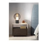 レッドオーク製シンプルデザイン ナイトテーブル|モダンな寝室インテリアに最適!収納力抜群! flsd-5188