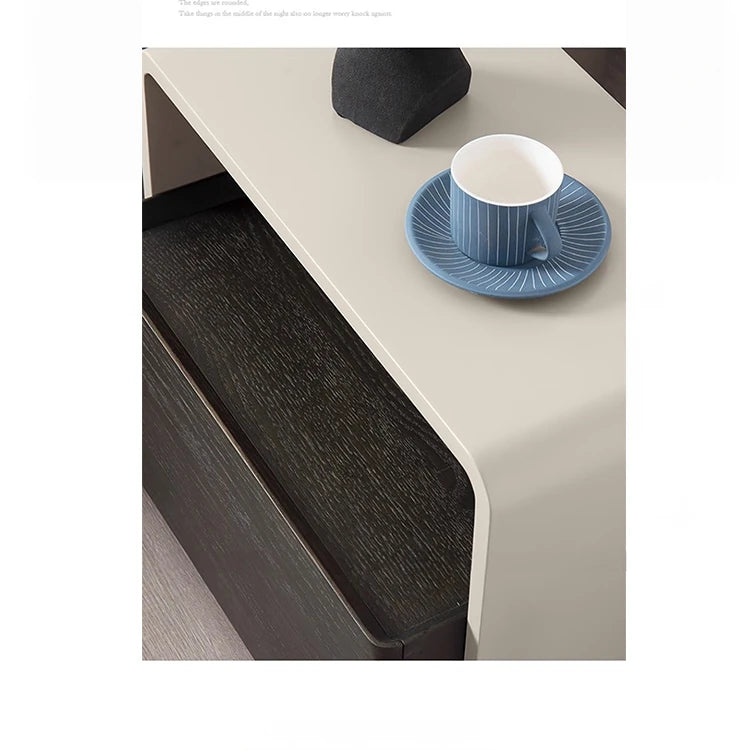 レッドオーク製シンプルデザイン ナイトテーブル|モダンな寝室インテリアに最適!収納力抜群! flsd-5188