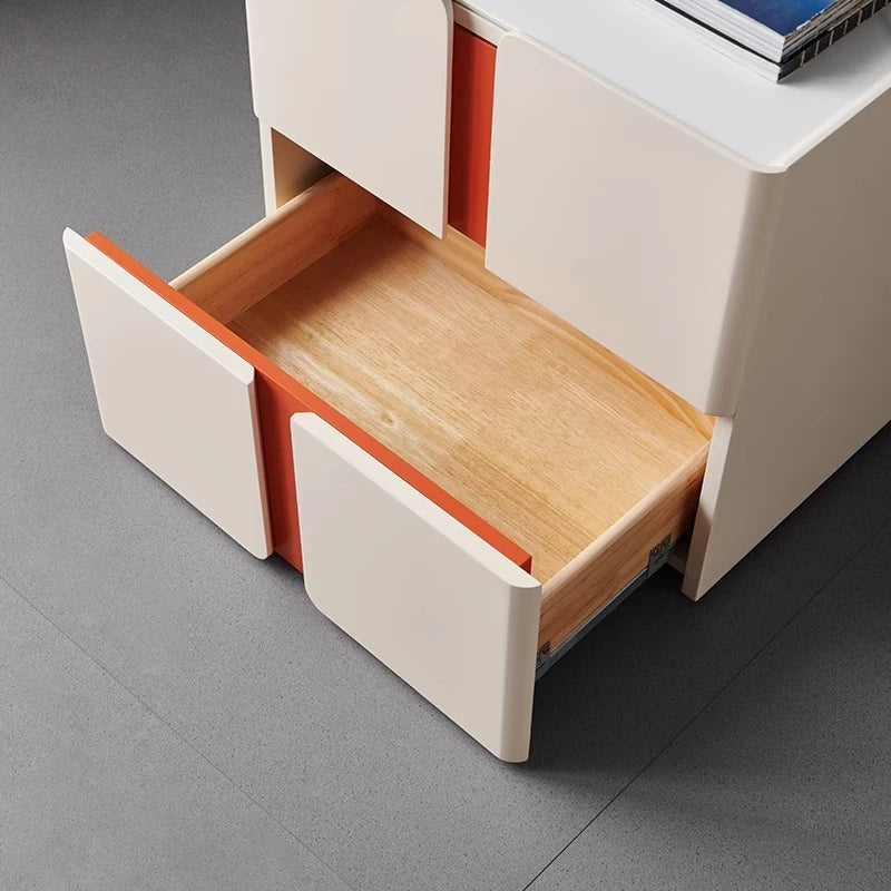 モダンデザイン ナイトテーブル 中密度繊維板 パイン セラミック仕上げ スタイリッシュ収納オプション flsd-5189