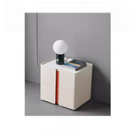 モダンデザイン ナイトテーブル 中密度繊維板 パイン セラミック仕上げ スタイリッシュ収納オプション flsd-5189