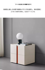 モダンデザイン ナイトテーブル 中密度繊維板 パイン セラミック仕上げ スタイリッシュ収納オプション flsd-5189