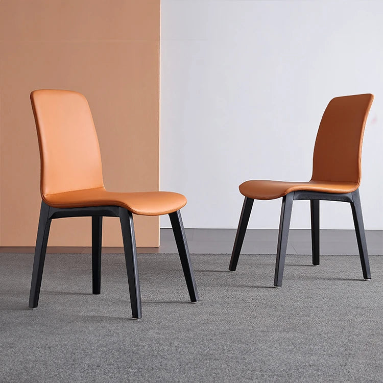 アッシュ材&合皮製モダンチェア | スタイリッシュなダイニング家具 | オレンジカラーでアクセントを! flsd-5191
