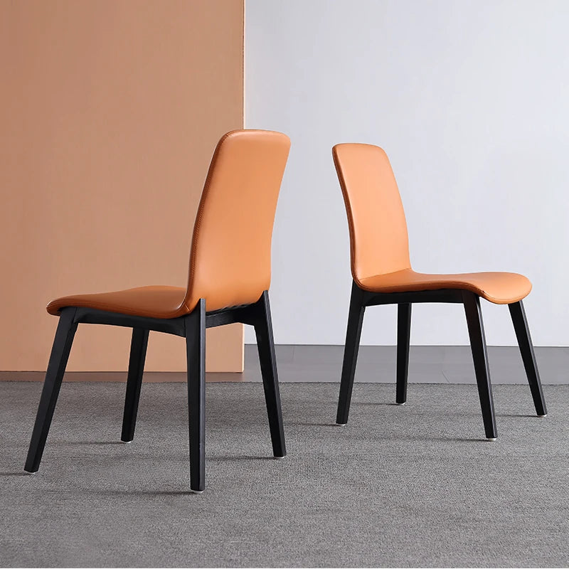 アッシュ材&合皮製モダンチェア | スタイリッシュなダイニング家具 | オレンジカラーでアクセントを! flsd-5191