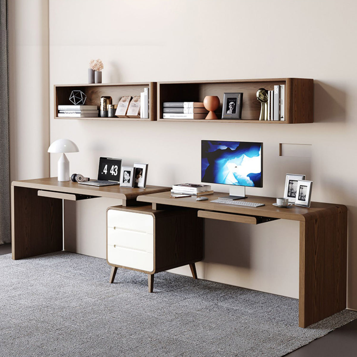 アッシュ材&パイン テーブル【多層板仕上げ】高級感溢れる木製デザインテーブル fmbs-001