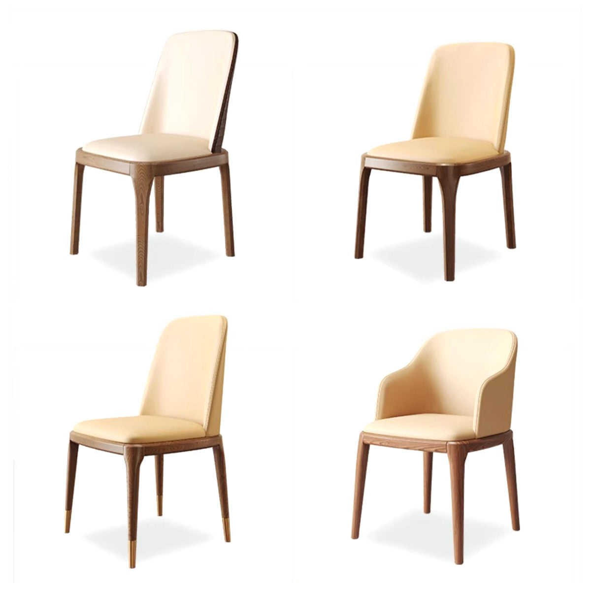 アッシュ材使用の高級チェア - 無垢材×合成皮革の快適座り心地 fmbs-016