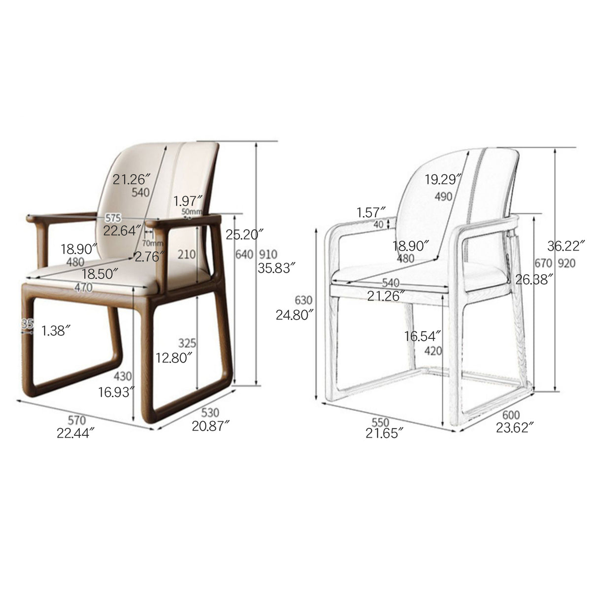 アッシュ材使用の高品質多層板チェア - 快適な合成皮革シート付き fmbs-018