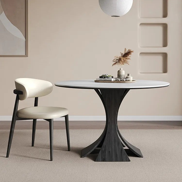 テーブル ホワイト ブラック セラミック 無垢材 多層板 fmc-3758