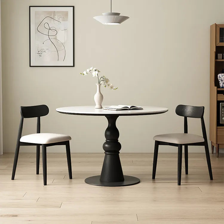 テーブル ホワイト ブラック カラー1 セラミック 無垢材 多層板 fmc-3762