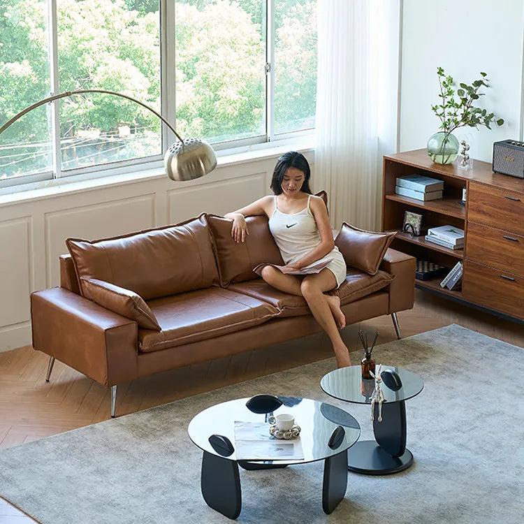 ソファー ブラウン カラー1 無垢材 シリコンフィル ステンレス 合皮 fmdgz-3726