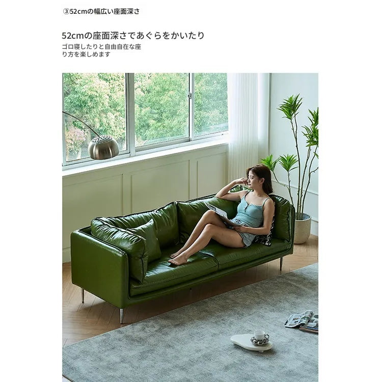 ソファー グリーン ライトブラウン 無垢材 シリコンフィル 合皮 fmdgz-3728