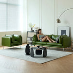 ソファー グリーン ライトブラウン 無垢材 シリコンフィル 合皮 fmdgz-3728