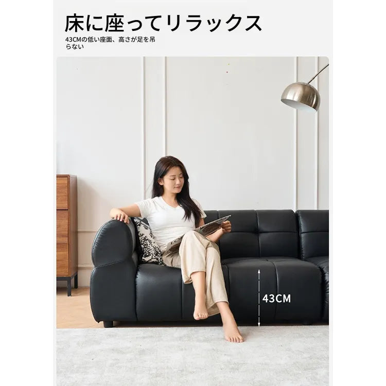 ソファー ブラック 無垢材 合皮 fmdgz-3733