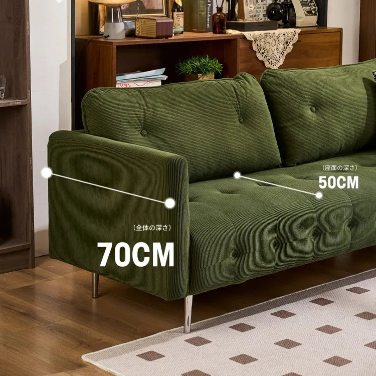 ソファー グリーン ライトブラウン ベージュ イエロー 無垢材 シリコンフィル コーデュロイ fmdgz-3740