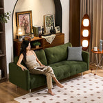 ソファー グリーン ライトブラウン ベージュ イエロー 無垢材 シリコンフィル コーデュロイ fmdgz-3740