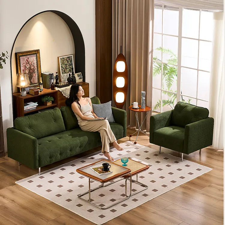 ソファー グリーン ライトブラウン ベージュ イエロー 無垢材 シリコンフィル コーデュロイ fmdgz-3740