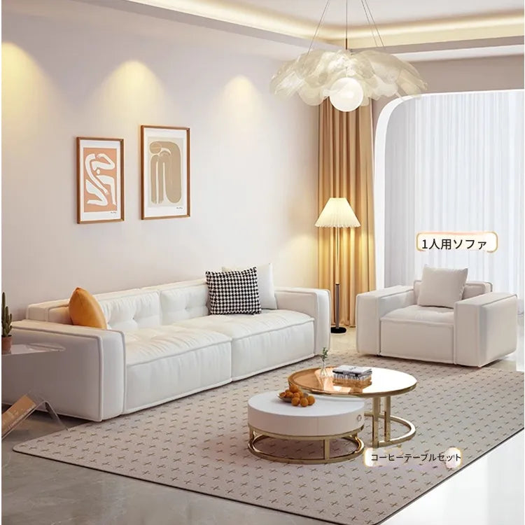 ソファー ベージュ グリーン オレンジ ライトグレー パイン 合皮 fmdgz-3744