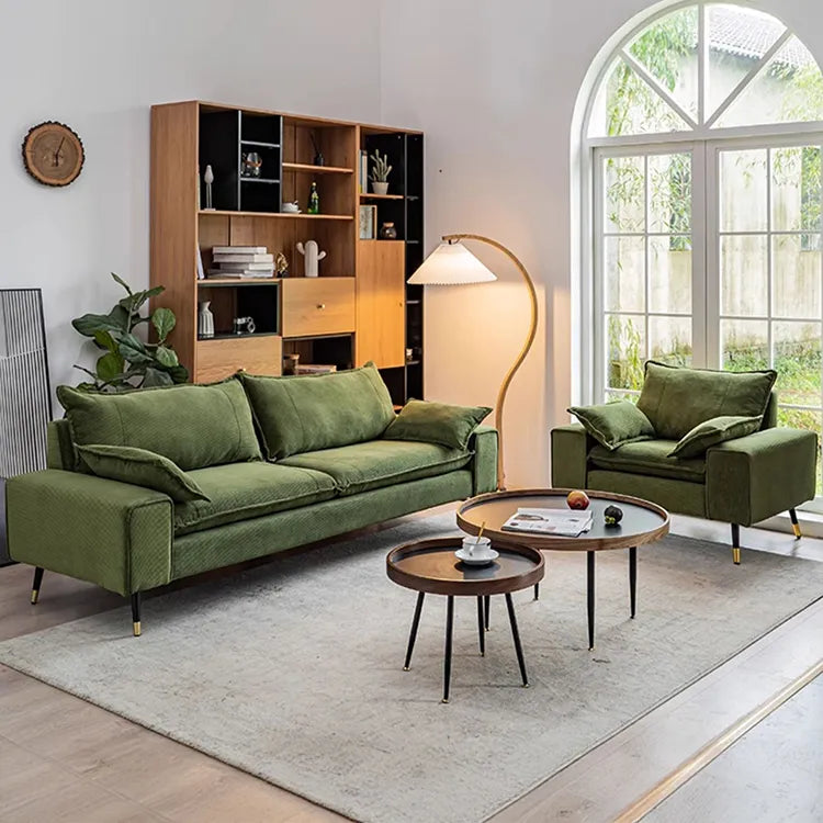 ソファー グリーン ベージュ 無垢材 コーデュロイ fmdgz-3749