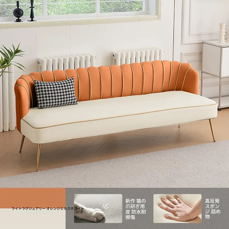 ソファー ベージュ グリーン オレンジ グレー カラー1 カラー2 カラー3 カラー4 カラー5 カラー6 無垢材 合皮 fmdgz-3751