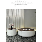 センターテーブル 多層板パイン製 おしゃれなデザイン 丸型テーブル リビングルームに最適 fme-3127