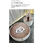 センターテーブル 多層板パイン製 おしゃれなデザイン 丸型テーブル リビングルームに最適 fme-3127