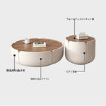 センターテーブル 多層板パイン製 おしゃれなデザイン 丸型テーブル リビングルームに最適 fme-3127