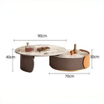 ラグジュアリーセンターテーブル|パイン・セラミック・ステンレス製|モダンデザイン|リビングルームに最適なインテリアアクセント fme-3128