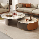 ラグジュアリーセンターテーブル|パイン・セラミック・ステンレス製|モダンデザイン|リビングルームに最適なインテリアアクセント fme-3128