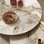 ラグジュアリーセンターテーブル|パイン・セラミック・ステンレス製|モダンデザイン|リビングルームに最適なインテリアアクセント fme-3128