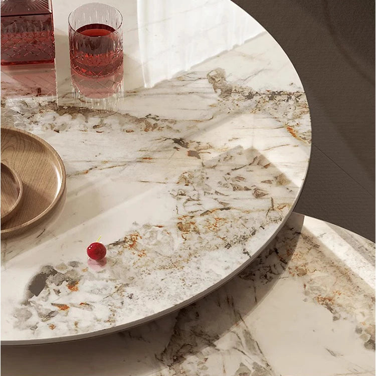 ラグジュアリーセンターテーブル|パイン・セラミック・ステンレス製|モダンデザイン|リビングルームに最適なインテリアアクセント fme-3128