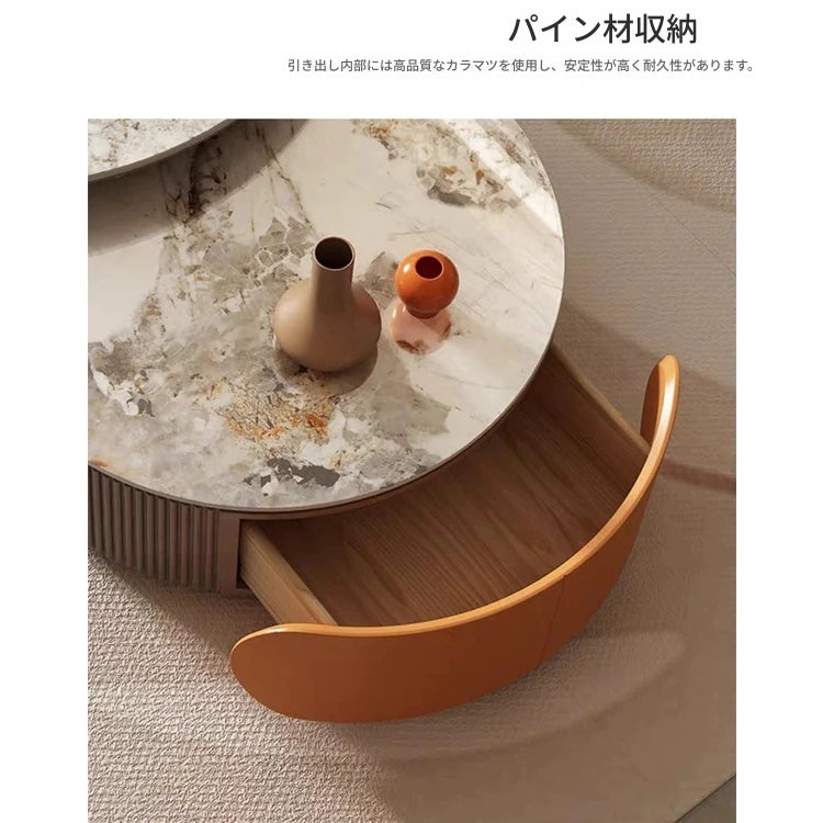 ラグジュアリーセンターテーブル|パイン・セラミック・ステンレス製|モダンデザイン|リビングルームに最適なインテリアアクセント fme-3128