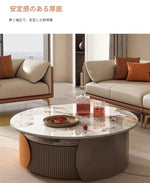 ラグジュアリーセンターテーブル|パイン・セラミック・ステンレス製|モダンデザイン|リビングルームに最適なインテリアアクセント fme-3128