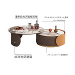 ラグジュアリーセンターテーブル|パイン・セラミック・ステンレス製|モダンデザイン|リビングルームに最適なインテリアアクセント fme-3128