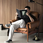 アッシュ材使用 おしゃれな合皮チェア|シリコンフィルで快適な座り心地|リビング・書斎に最適なデザイン家具 fme-3129