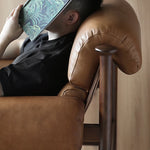 アッシュ材使用 おしゃれな合皮チェア|シリコンフィルで快適な座り心地|リビング・書斎に最適なデザイン家具 fme-3129