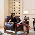 シリコンフィル本革製リラクゼーションチェア - リッチな座り心地とスタイリッシュなデザインでくつろぎの時間を演出 fme-3130