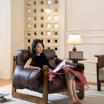 シリコンフィル本革製リラクゼーションチェア - リッチな座り心地とスタイリッシュなデザインでくつろぎの時間を演出 fme-3130