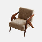 スタイリッシュな綿麻チェア|ナチュラルウッドフレームのリビング家具|快適な座り心地と洗練されたデザイン fme-3132