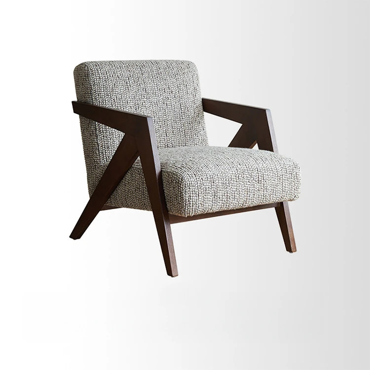 スタイリッシュな綿麻チェア|ナチュラルウッドフレームのリビング家具|快適な座り心地と洗練されたデザイン fme-3132