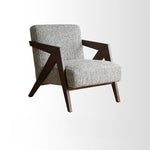 スタイリッシュな綿麻チェア|ナチュラルウッドフレームのリビング家具|快適な座り心地と洗練されたデザイン fme-3132