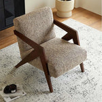 スタイリッシュな綿麻チェア|ナチュラルウッドフレームのリビング家具|快適な座り心地と洗練されたデザイン fme-3132