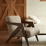 スタイリッシュな綿麻チェア|ナチュラルウッドフレームのリビング家具|快適な座り心地と洗練されたデザイン fme-3132