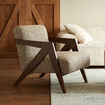 スタイリッシュな綿麻チェア|ナチュラルウッドフレームのリビング家具|快適な座り心地と洗練されたデザイン fme-3132