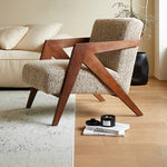 スタイリッシュな綿麻チェア|ナチュラルウッドフレームのリビング家具|快適な座り心地と洗練されたデザイン fme-3132