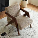 スタイリッシュな綿麻チェア|ナチュラルウッドフレームのリビング家具|快適な座り心地と洗練されたデザイン fme-3132