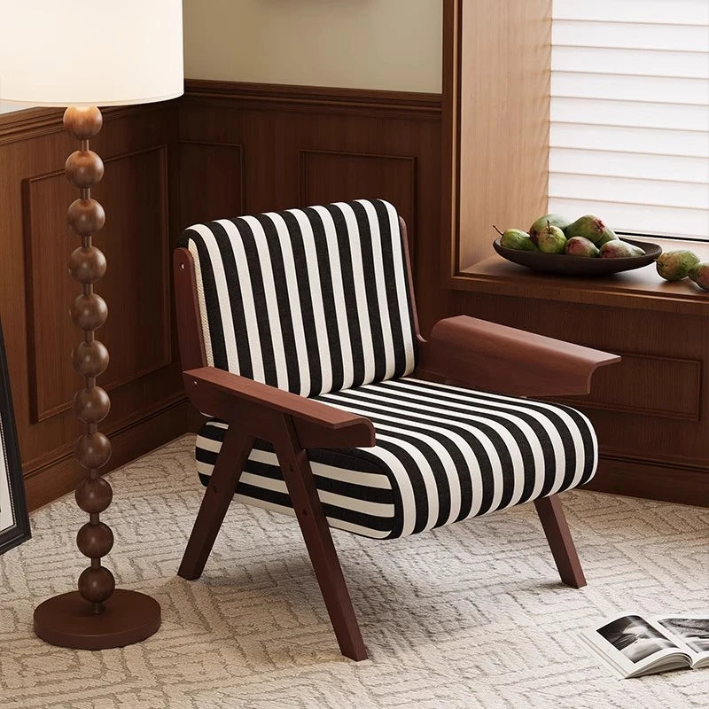 シックなストライプデザインの多層板チェア|おしゃれなリビングに最適な家具 fme-3134