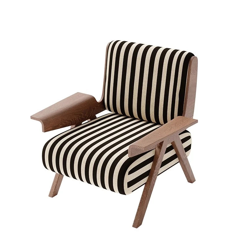シックなストライプデザインの多層板チェア|おしゃれなリビングに最適な家具 fme-3134