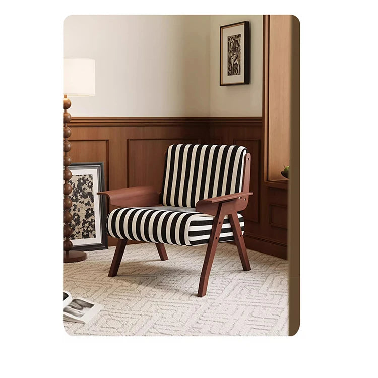 シックなストライプデザインの多層板チェア|おしゃれなリビングに最適な家具 fme-3134