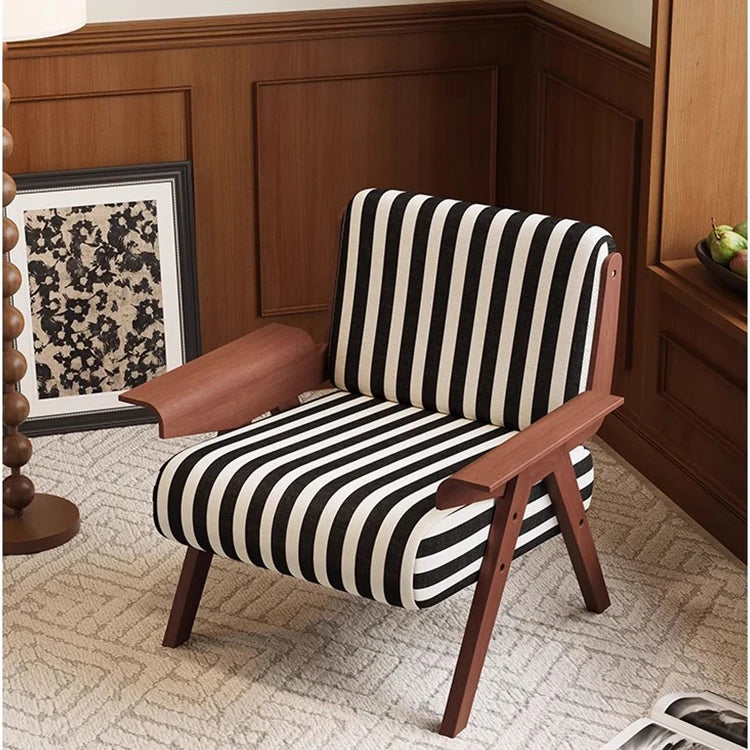 シックなストライプデザインの多層板チェア|おしゃれなリビングに最適な家具 fme-3134
