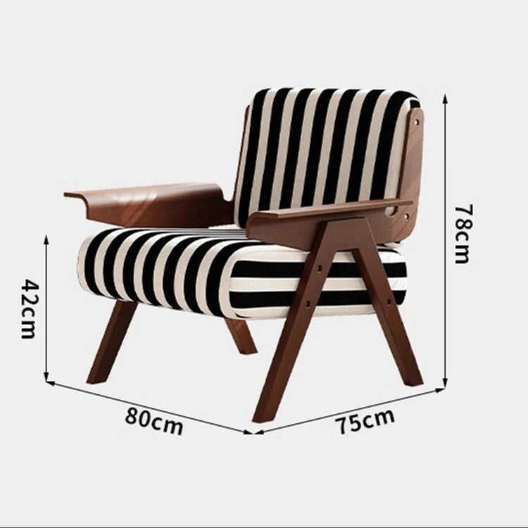 シックなストライプデザインの多層板チェア|おしゃれなリビングに最適な家具 fme-3134